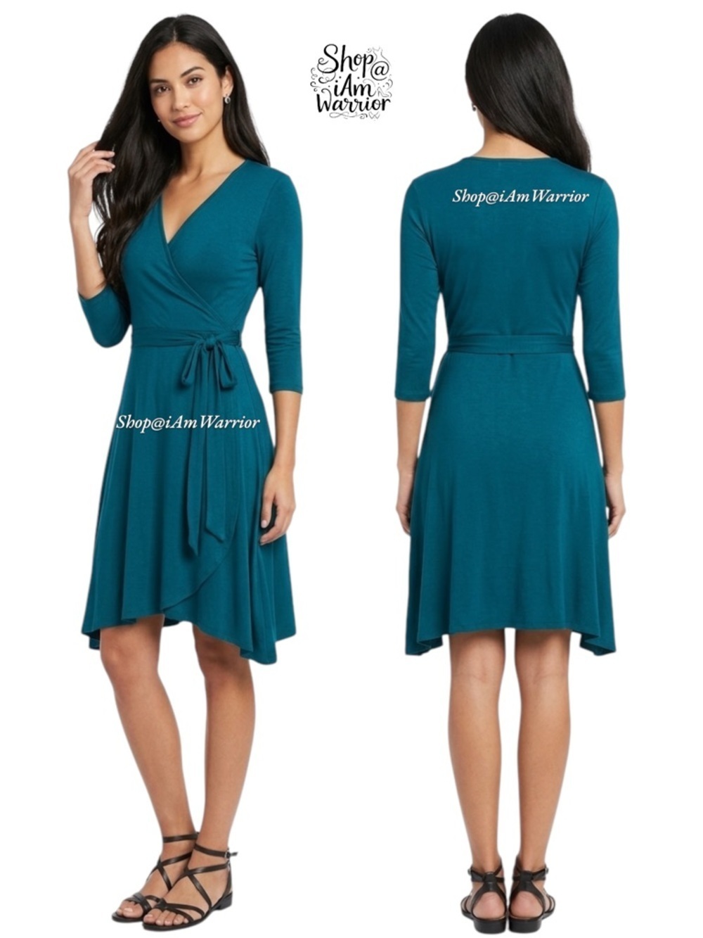 Tart teal asymmetrical wrap dress *shop@iamwarrior